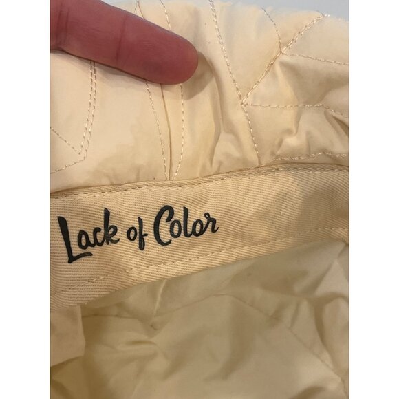 Quilted Ivory Bucket Hat By Lack Of Color S-M 100% Polyester Lightweight & Styli